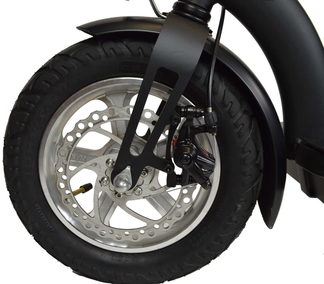 Vented disc brake and 12 inch tyre